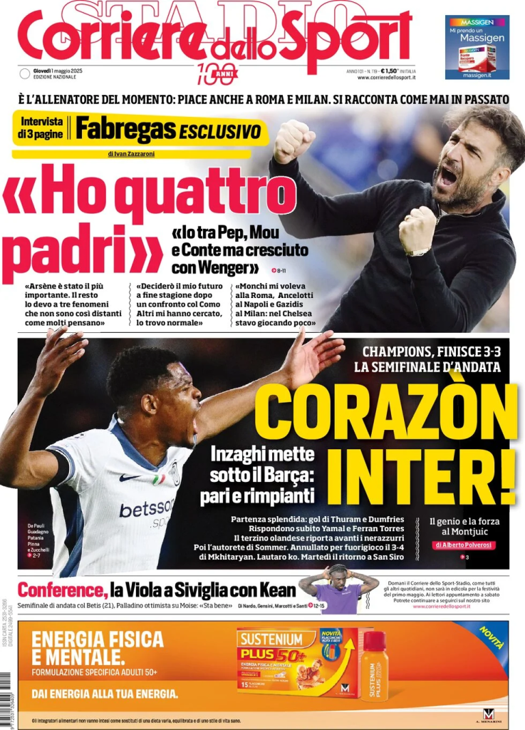 Prime pagine quotidiani sportivi - 1 maggio 2025 28 image 1