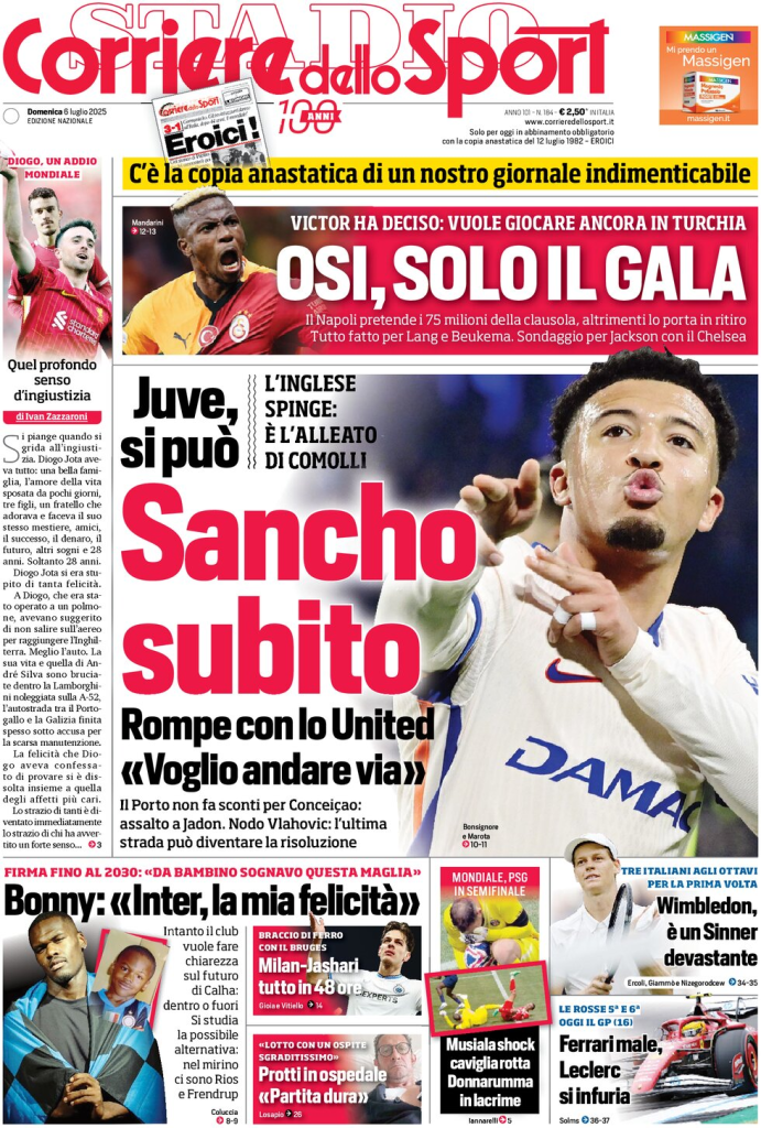 Prime pagine quotidiani sportivi - 6 luglio 2025 28 image 15