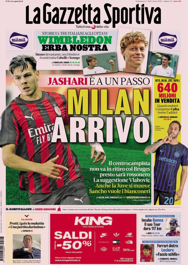 Prime pagine quotidiani sportivi - 6 luglio 2025 27 image 16