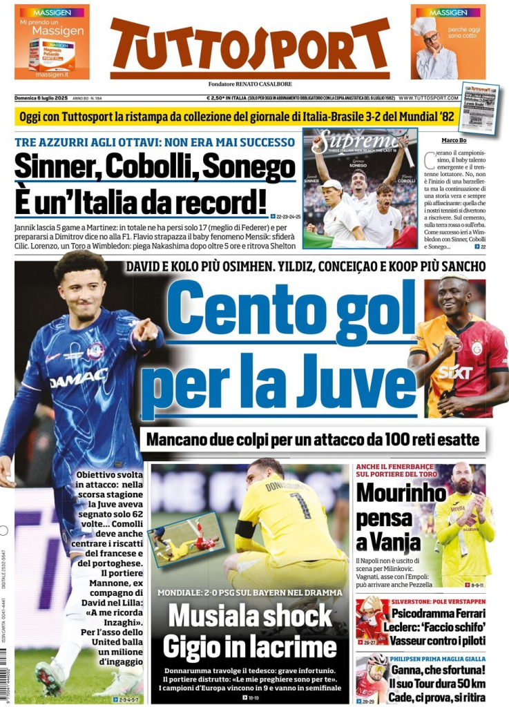 Prime pagine quotidiani sportivi - 6 luglio 2025 29 image 17
