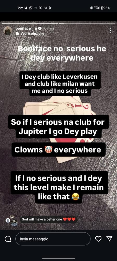 Boniface Milan, clamoroso sfogo dell'attaccante sui social dopo il mancato passaggio in rossonero! - FOTO 27 WhatsApp Image 2025 08 24 at 22.46.10