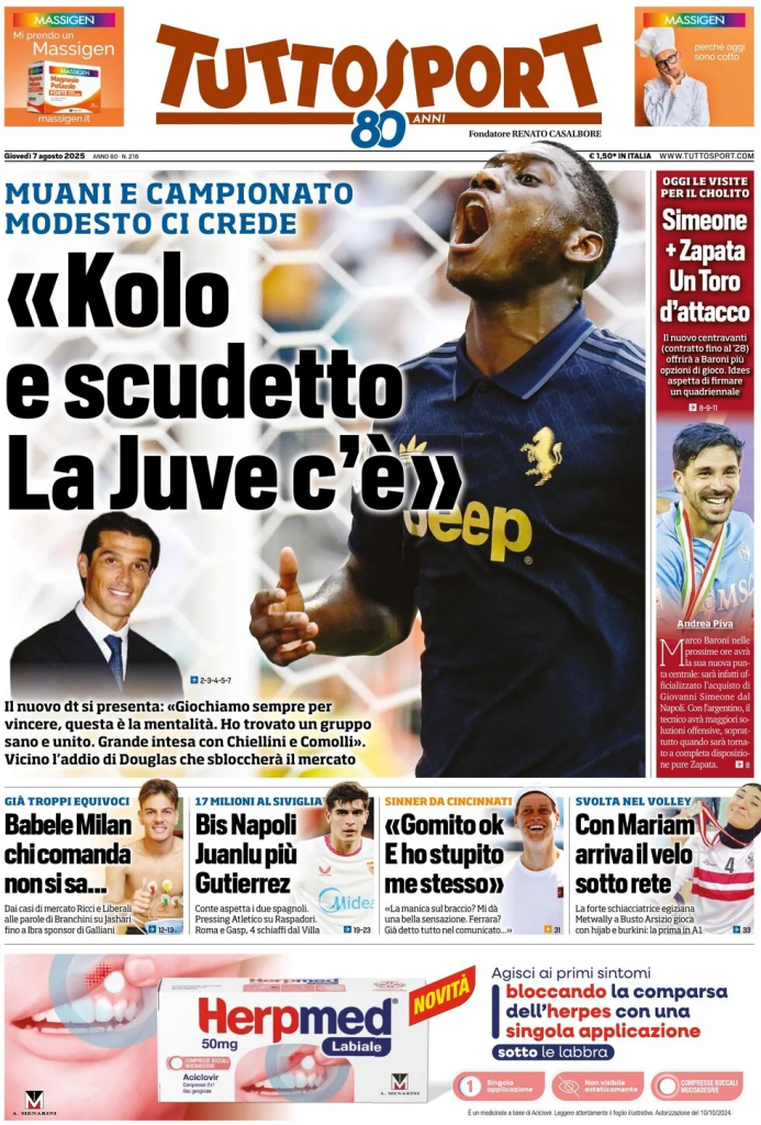 Prime pagine quotidiani sportivi – 7 agosto 2025 29 image 20