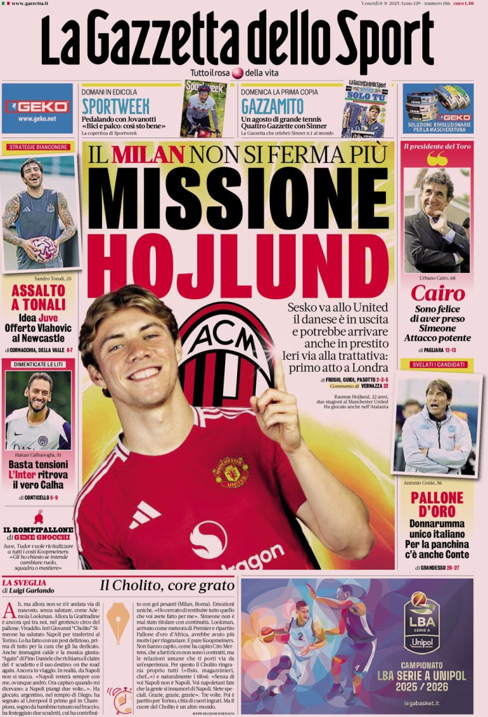 Prime pagine quotidiani sportivi – 8 agosto 2025 27 image 21