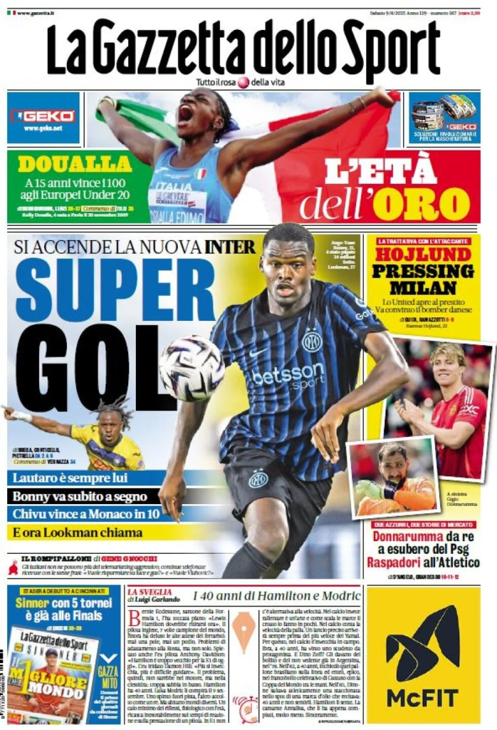 Prime pagine quotidiani sportivi – 9 agosto 2025 27 image 24