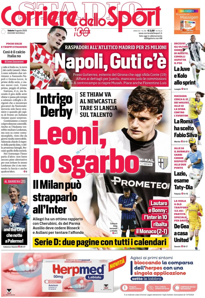 Prime pagine quotidiani sportivi – 9 agosto 2025 28 image 25
