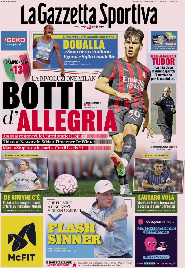 Prime pagine quotidiani sportivi – 10 agosto 2025 27 image 27