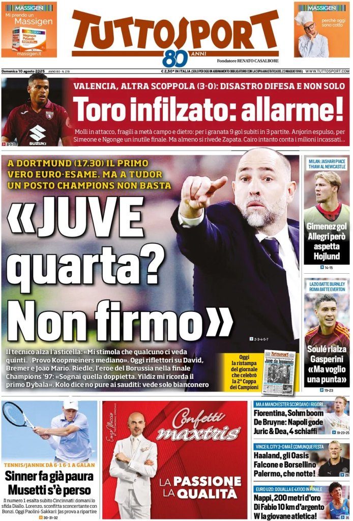 Prime pagine quotidiani sportivi – 10 agosto 2025 29 image 29