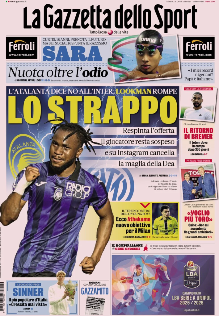 Prime pagine quotidiani sportivi – 2 agosto 2025 27 image 3