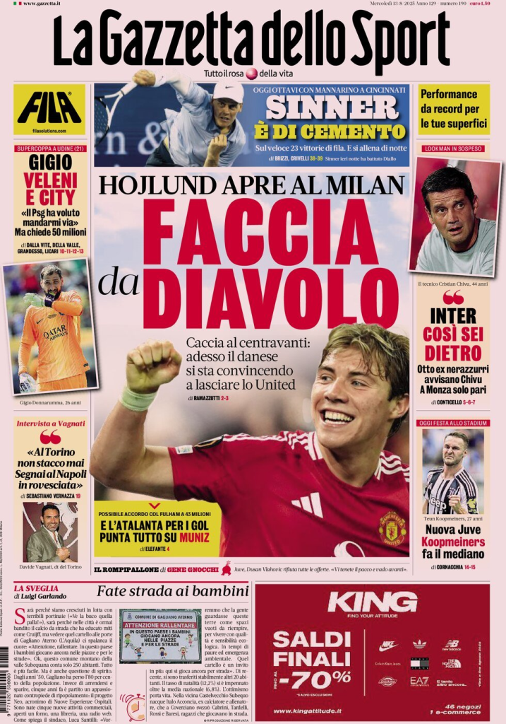 Prime pagine quotidiani sportivi – 13 agosto 2025 27 image 36