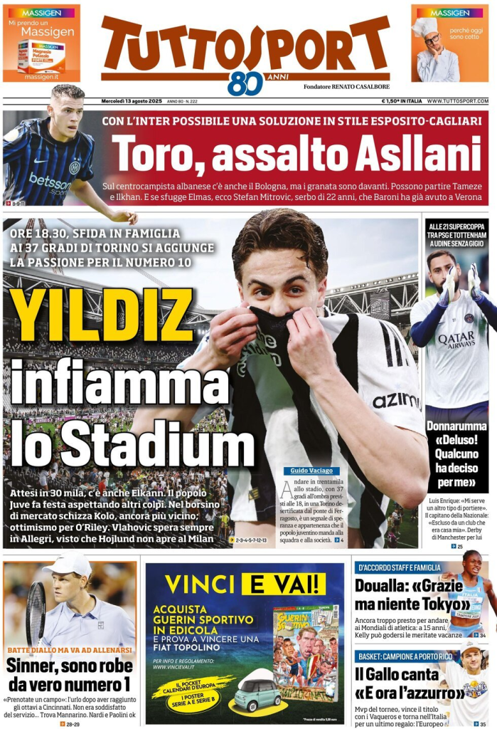 Prime pagine quotidiani sportivi – 13 agosto 2025 29 image 38