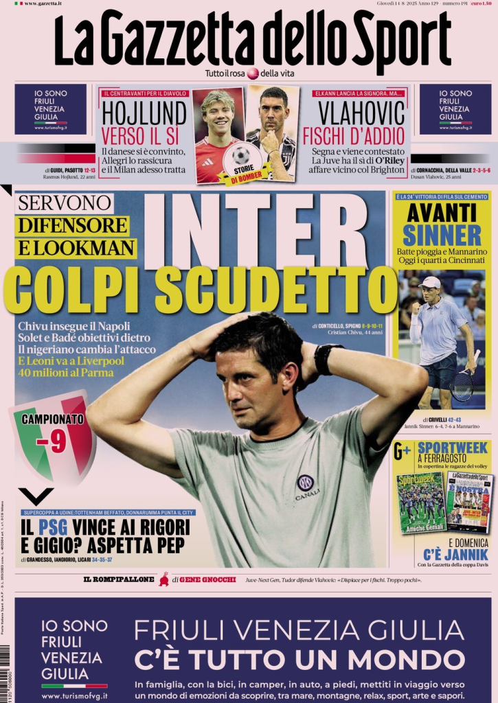 Prime pagine quotidiani sportivi – 14 agosto 2025 27 image 39