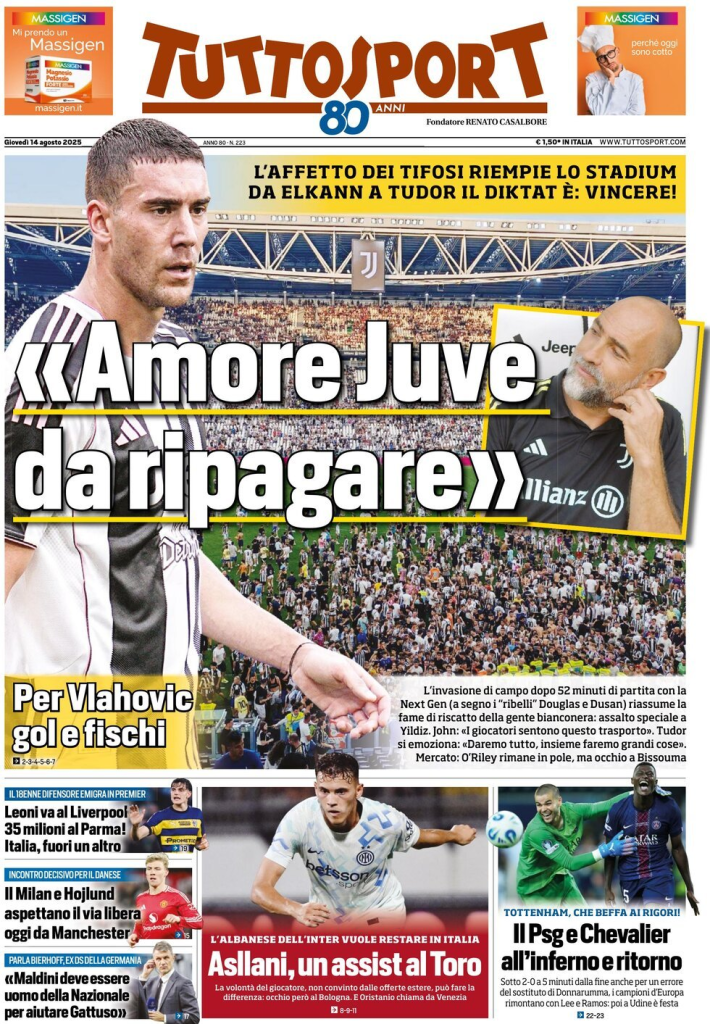 Prime pagine quotidiani sportivi – 14 agosto 2025 29 image 41