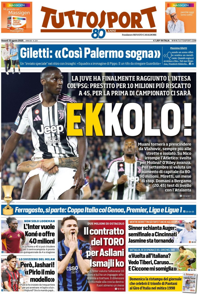 Prime pagine quotidiani sportivi – 15 agosto 2025 29 image 45