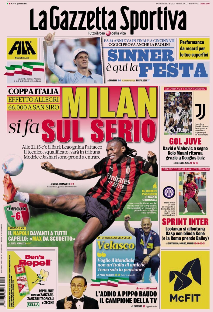 Prime pagine quotidiani sportivi – 17 agosto 2025 27 image 46
