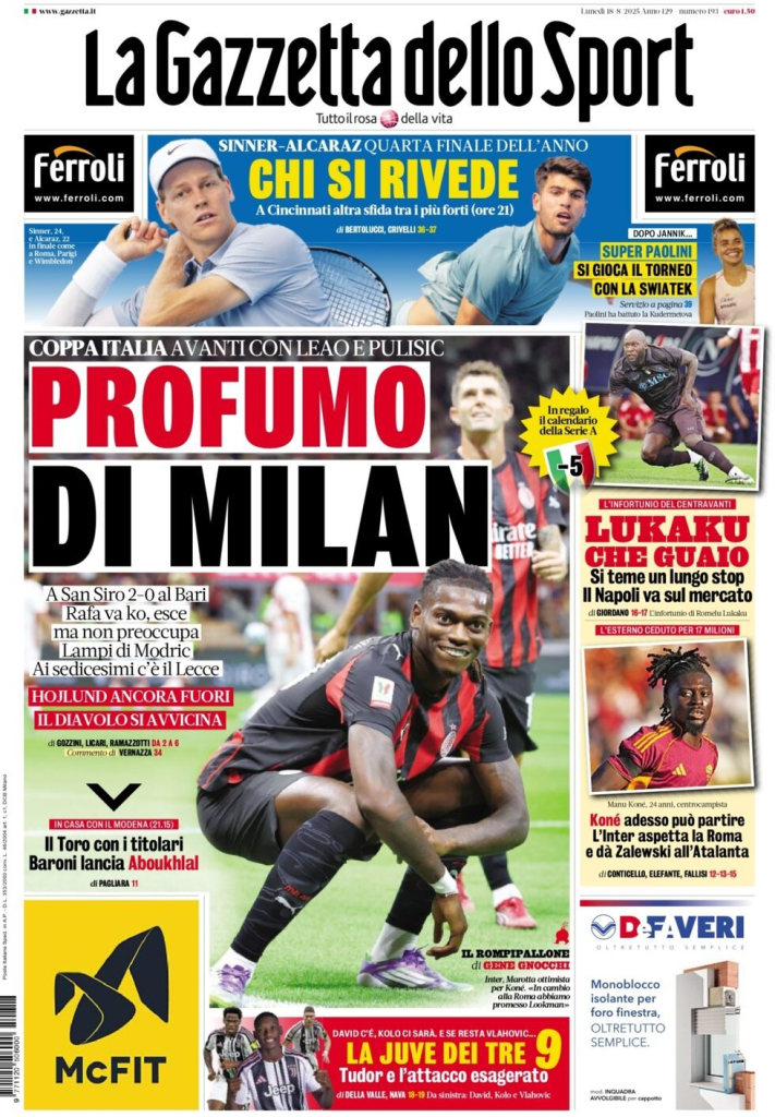 Prime pagine quotidiani sportivi – 18 agosto 2025 27 image 49
