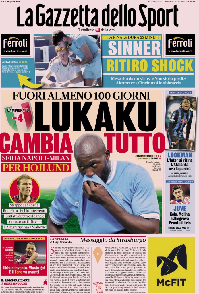 Prime pagine quotidiani sportivi – 19 agosto 2025 27 image 52