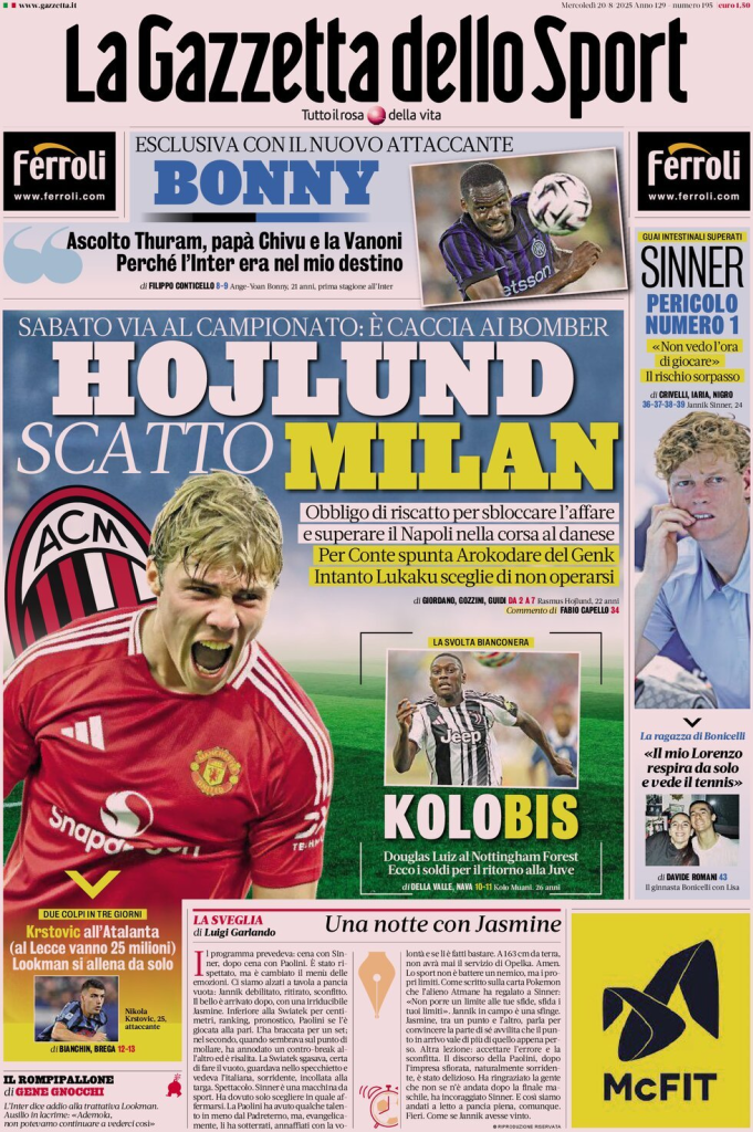 Prime pagine quotidiani sportivi – 20 agosto 2025 27 image 55