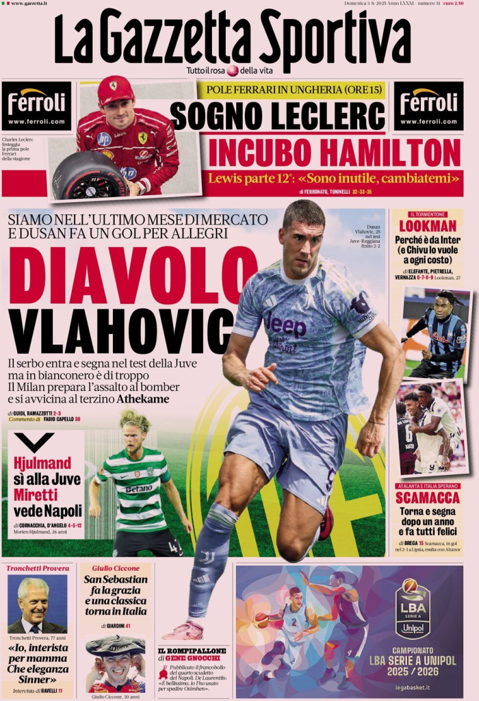 Prime pagine quotidiani sportivi – 3 agosto 2025 27 image 6