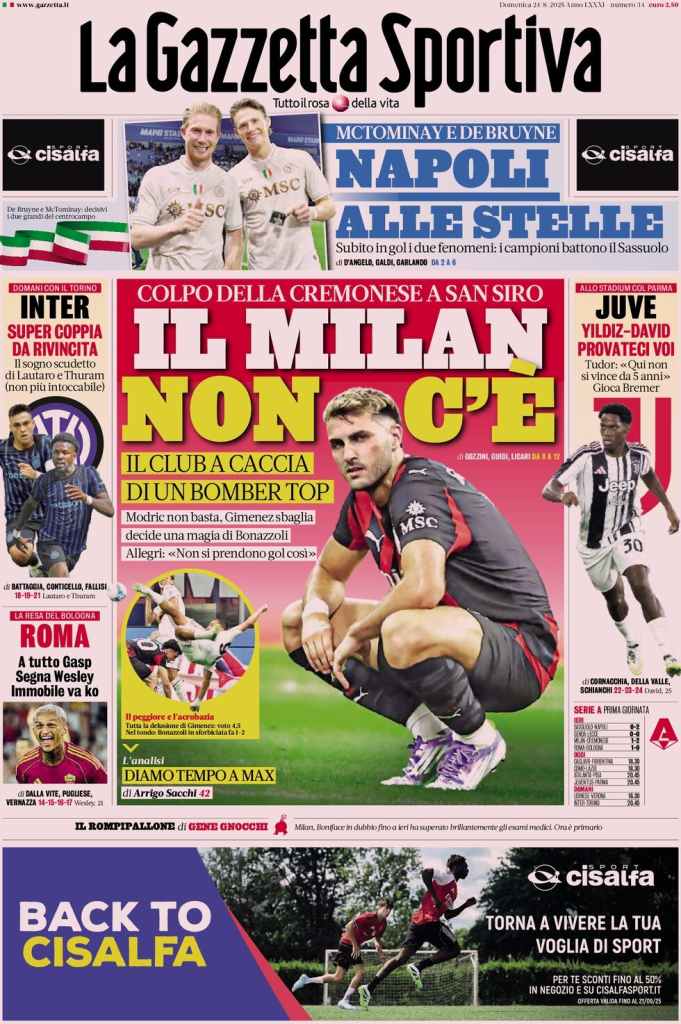 Prime pagine quotidiani sportivi – 24 agosto 2025 27 image 62