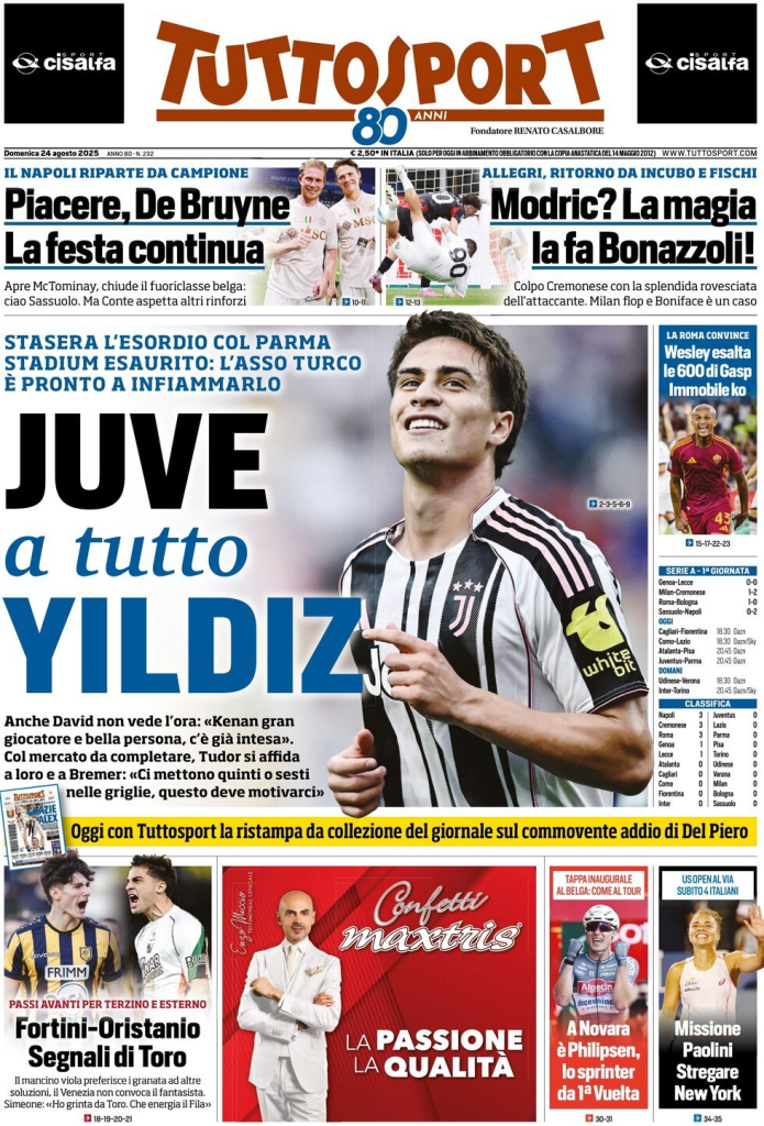 Prime pagine quotidiani sportivi – 24 agosto 2025 29 image 64