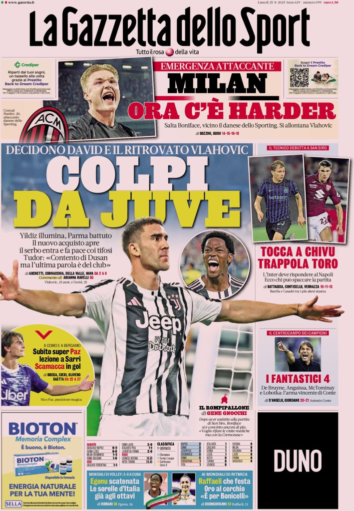 Prime pagine quotidiani sportivi – 25 agosto 2025 27 image 65