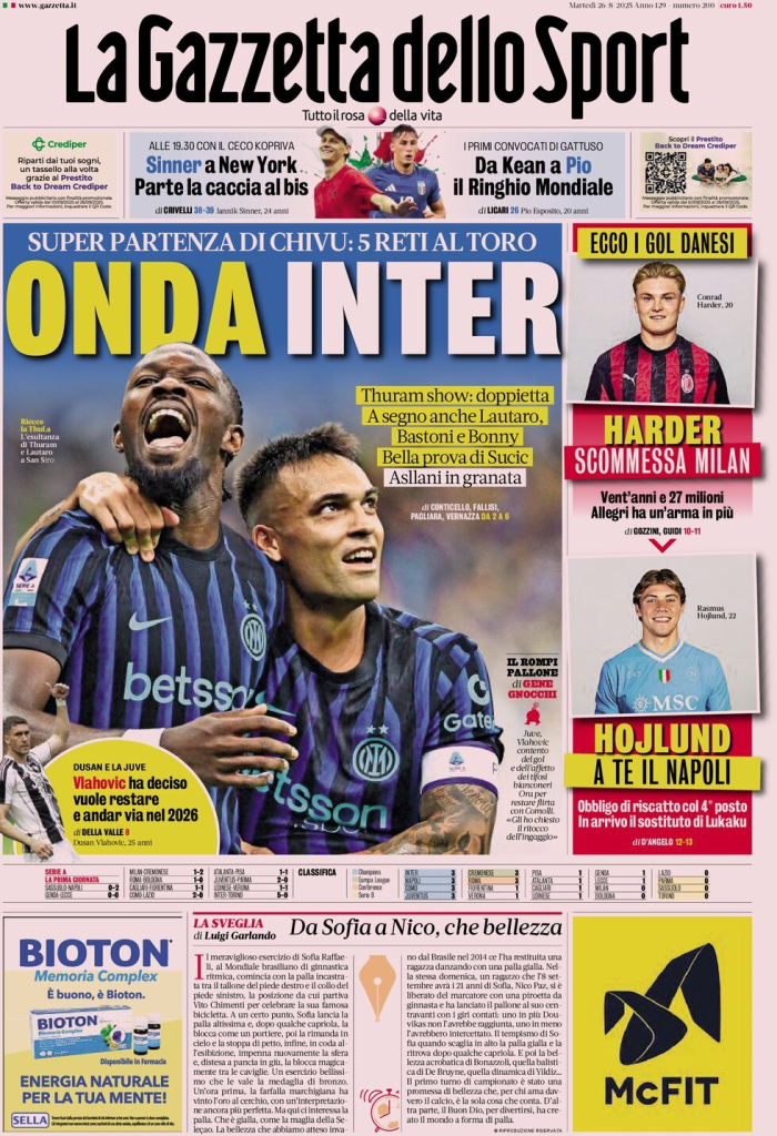 Prime pagine quotidiani sportivi – 26 agosto 2025 27 image 68