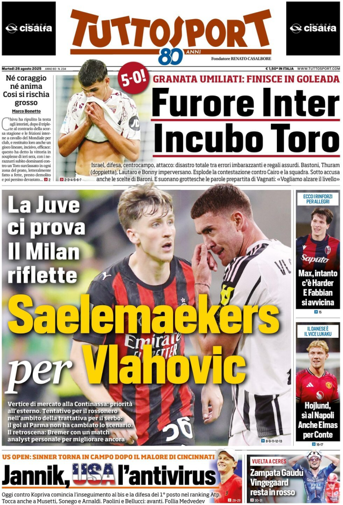 Prime pagine quotidiani sportivi – 26 agosto 2025 29 image 70
