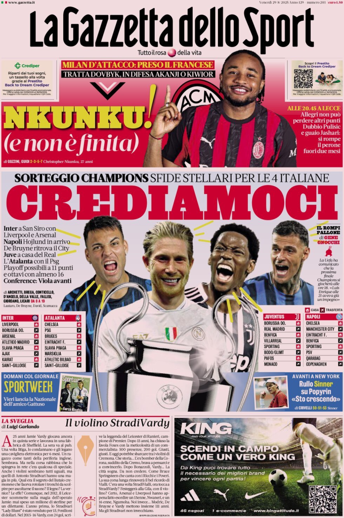 Prime pagine quotidiani sportivi – 29 agosto 2025 27 image 77