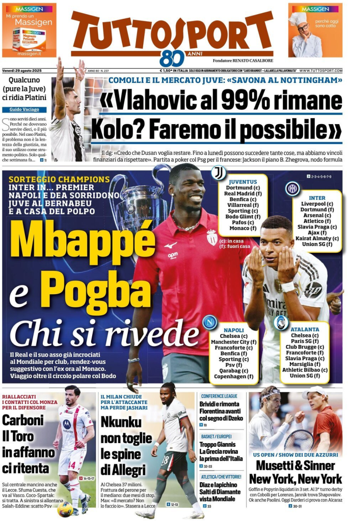 Prime pagine quotidiani sportivi – 29 agosto 2025 29 image 79