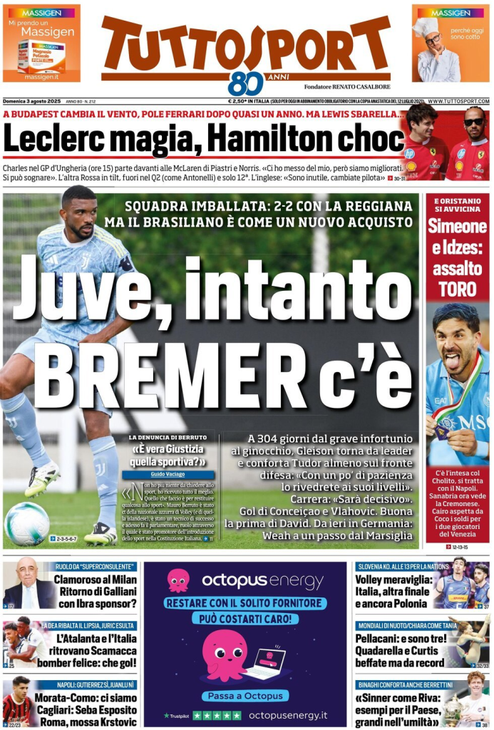 Prime pagine quotidiani sportivi – 3 agosto 2025 29 image 8
