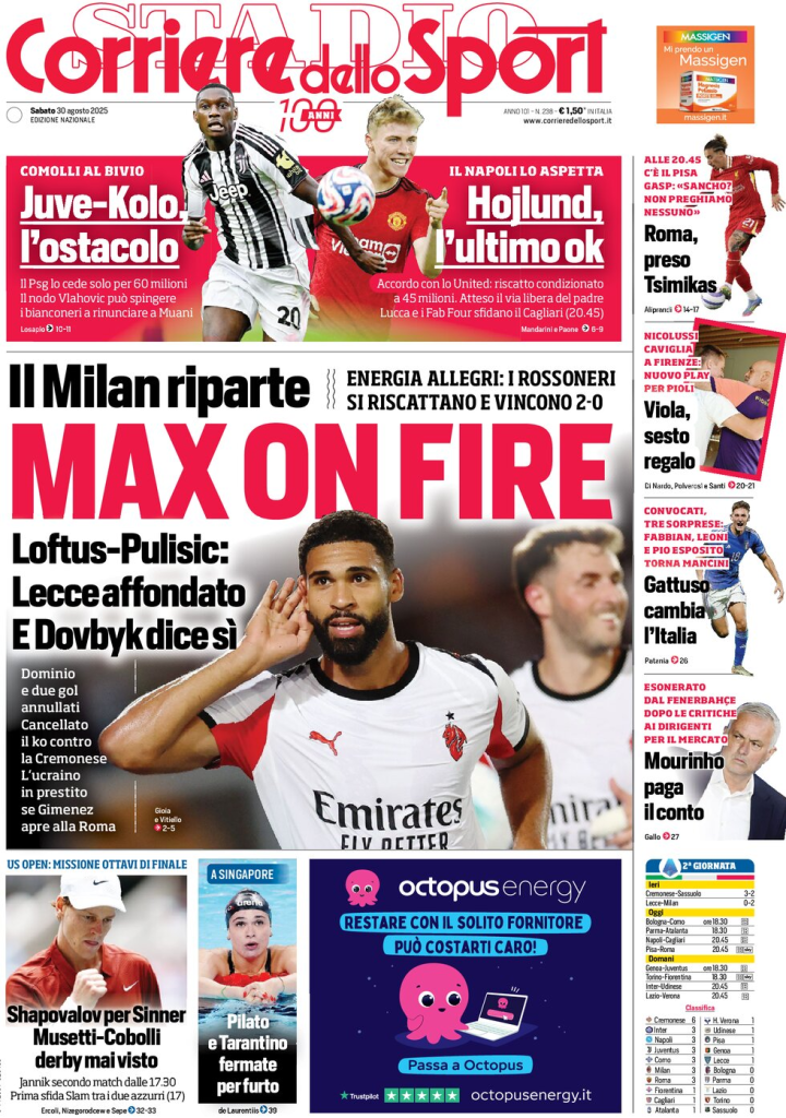 Prime pagine quotidiani sportivi – 30 agosto 2025 28 image 81