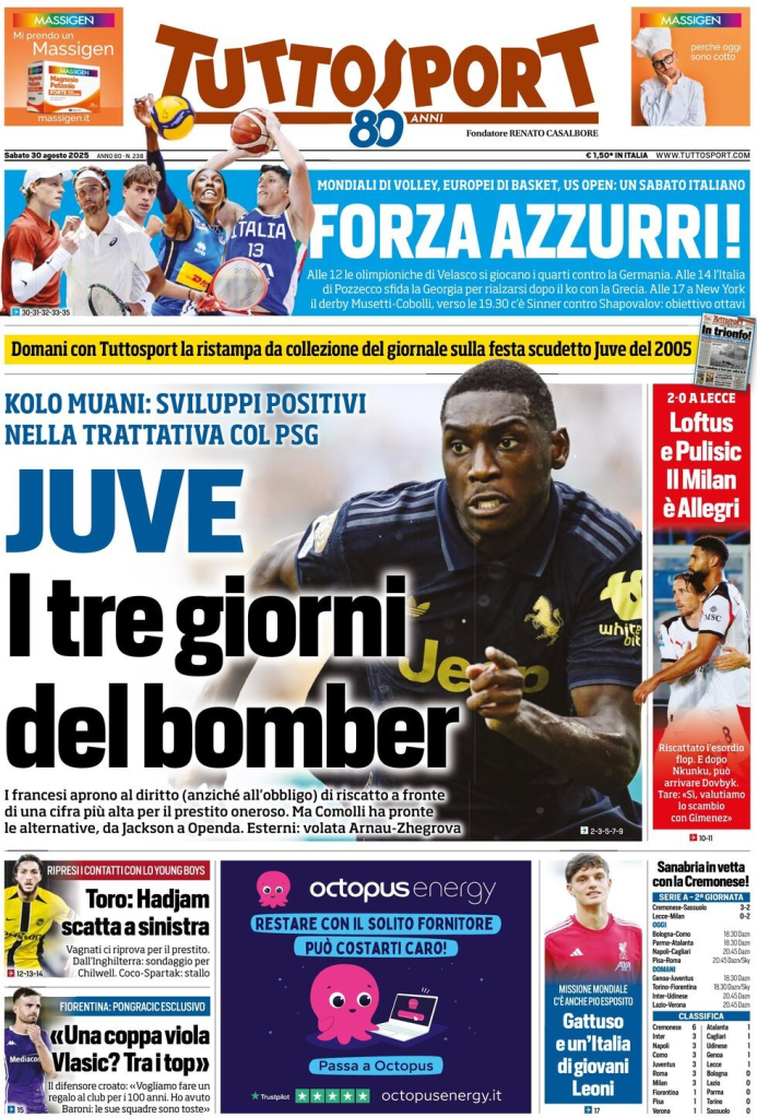 Prime pagine quotidiani sportivi – 30 agosto 2025 29 image 82