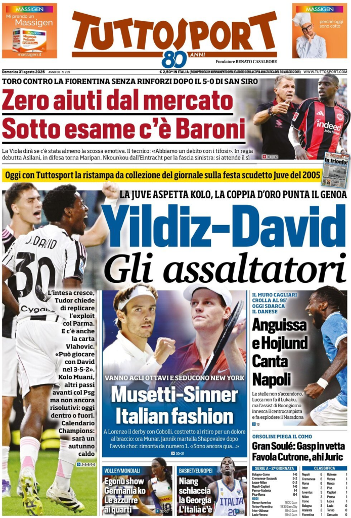 Prime pagine quotidiani sportivi – 31 agosto 2025 29 image 85