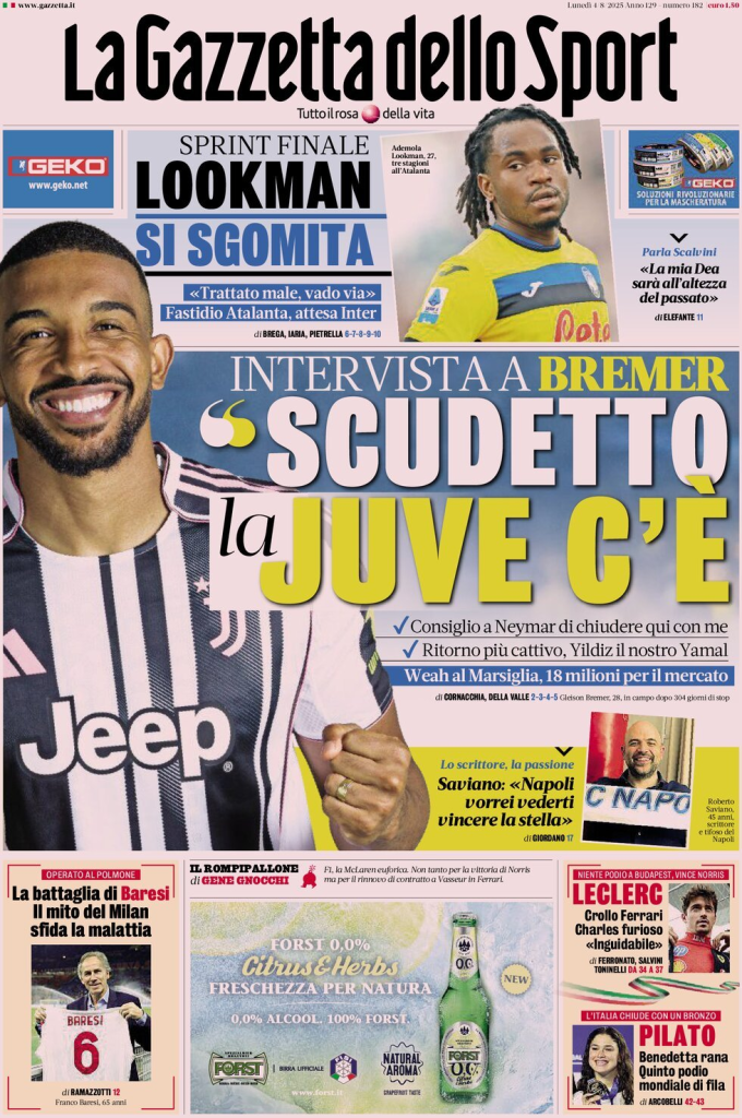 Prime pagine quotidiani sportivi – 4 agosto 2025 27 image 9