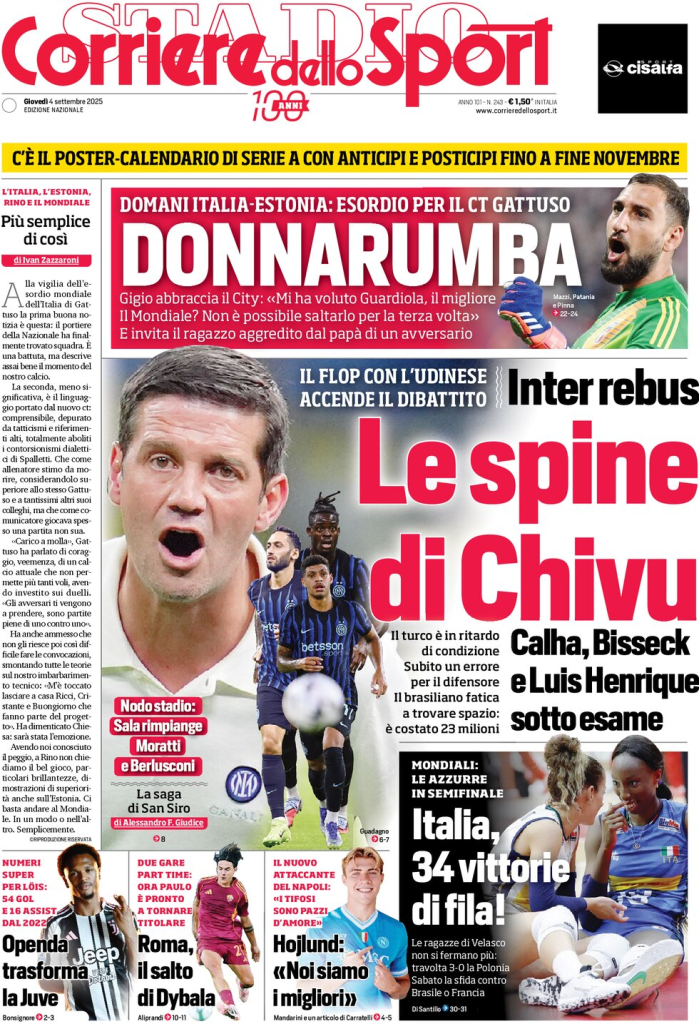 Prime pagine quotidiani sportivi – 4 settembre 2025 28 image 10