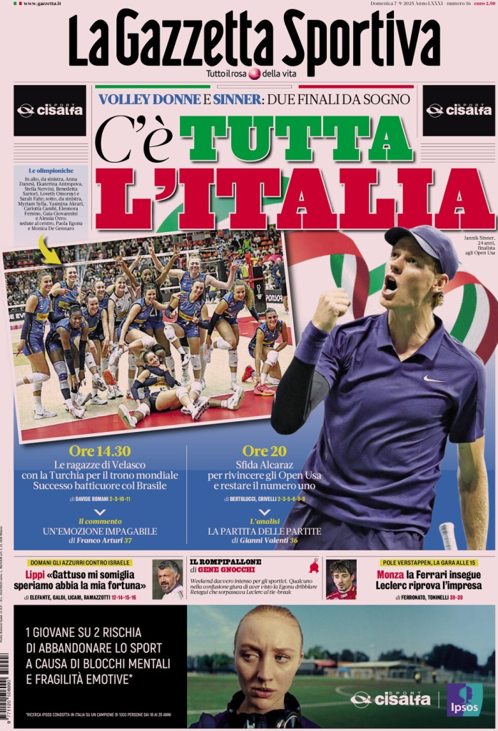 Prime pagine quotidiani sportivi – 7 settembre 2025 27 image 15