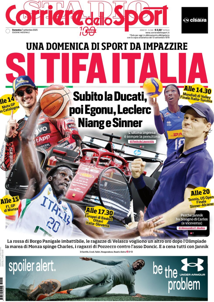 Prime pagine quotidiani sportivi – 7 settembre 2025 28 image 16