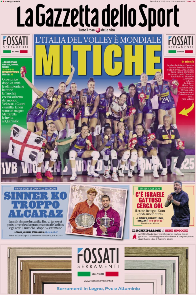 Prime pagine quotidiani sportivi – 8 settembre 2025 27 image 18