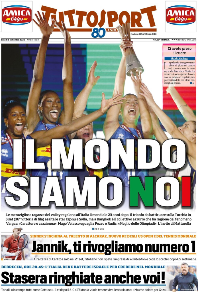 Prime pagine quotidiani sportivi – 8 settembre 2025 29 image 20
