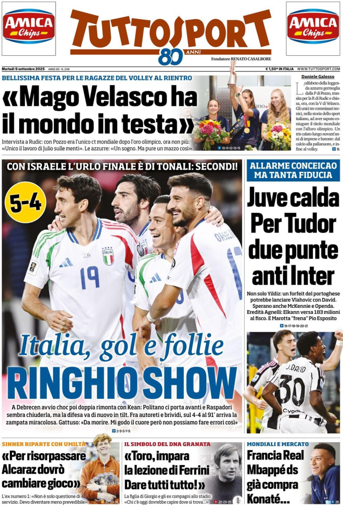 Prime pagine quotidiani sportivi – 9 settembre 2025 29 image 23