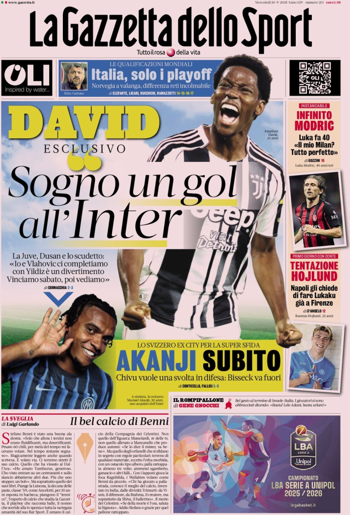 Prime pagine quotidiani sportivi – 10 settembre 2025 27 image 24