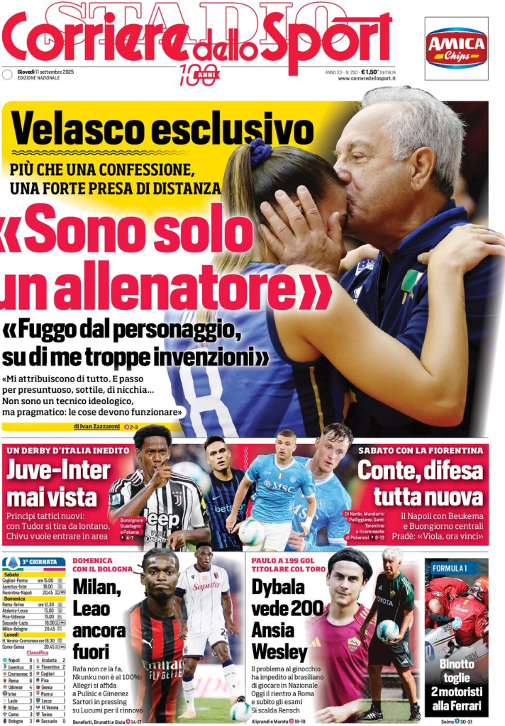 Prime pagine quotidiani sportivi – 11 settembre 2025 28 image 28