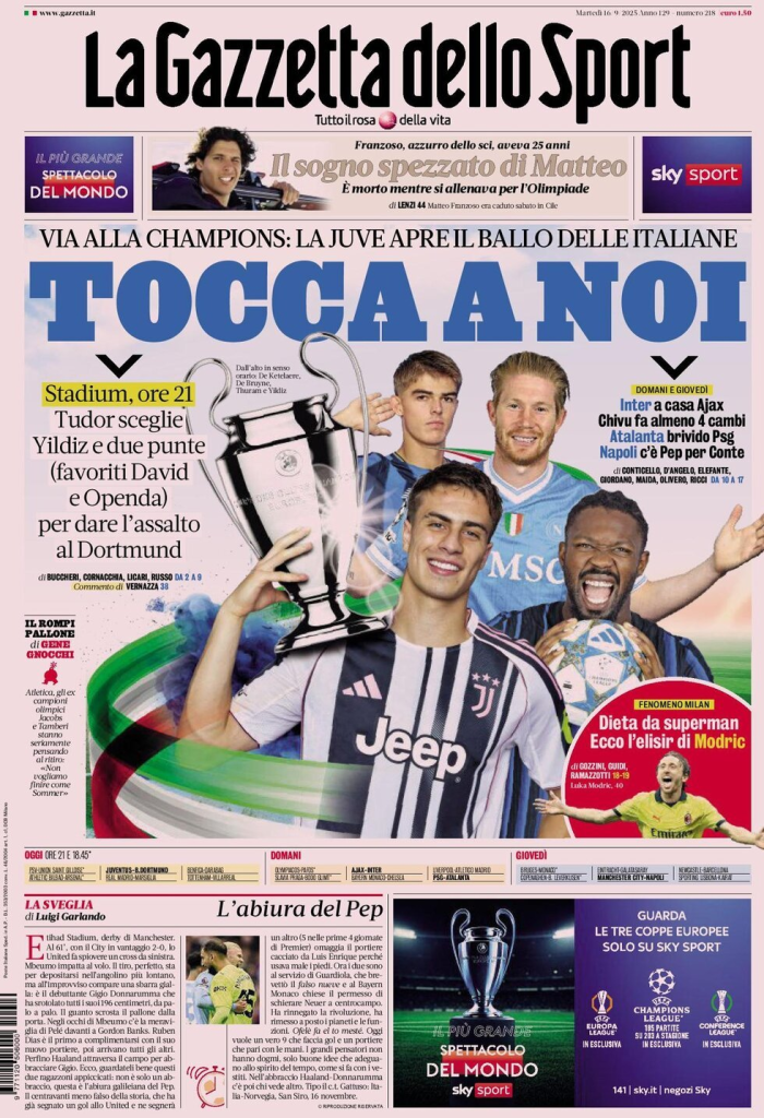 Prime pagine quotidiani sportivi – 16 settembre 2025 27 image 43
