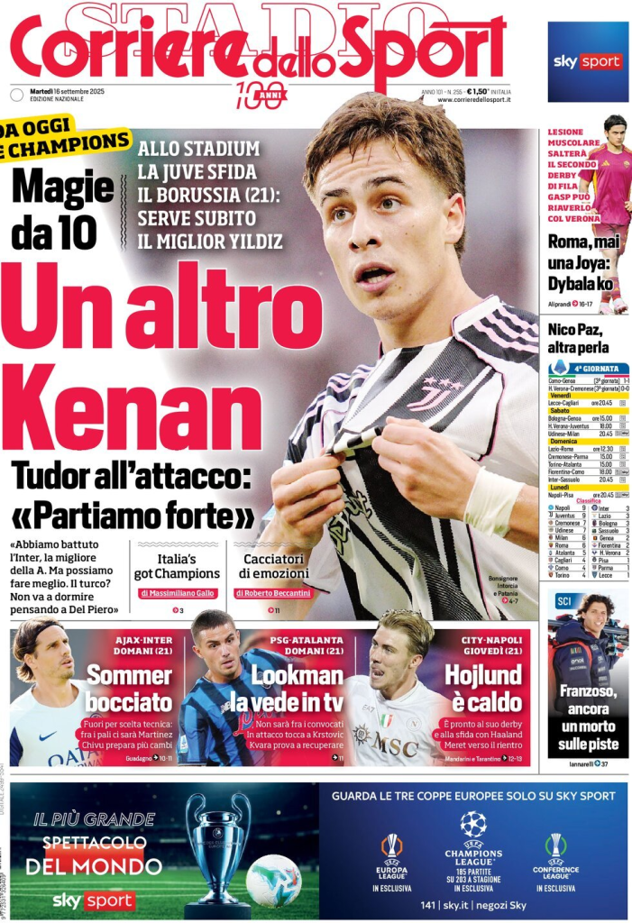 Prime pagine quotidiani sportivi – 16 settembre 2025 28 image 44