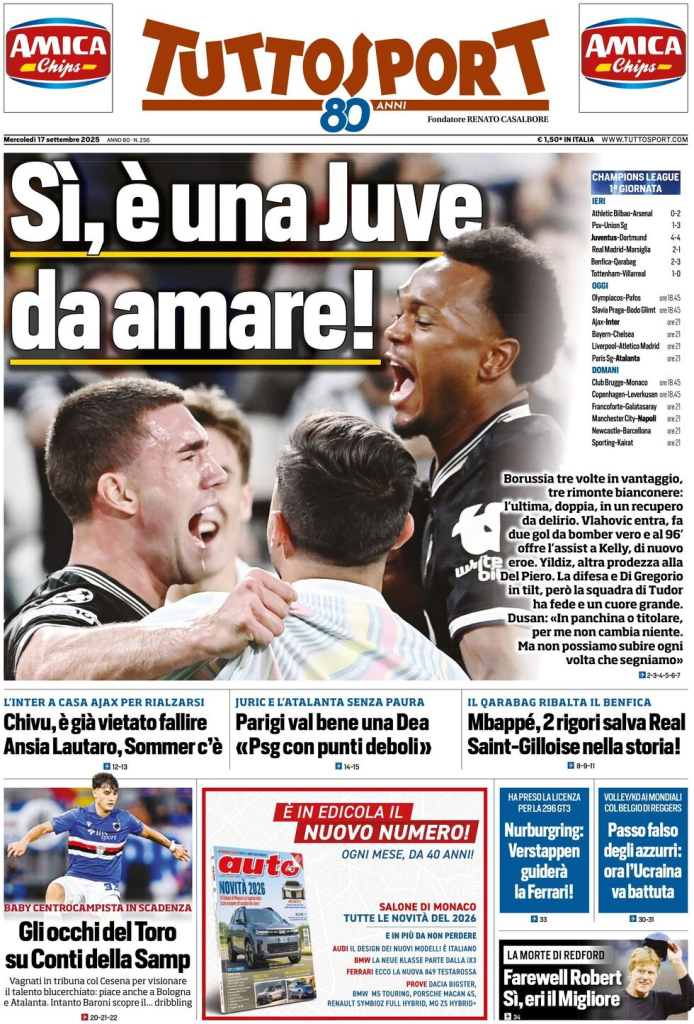 Prime pagine quotidiani sportivi – 17 settembre 2025 29 image 48