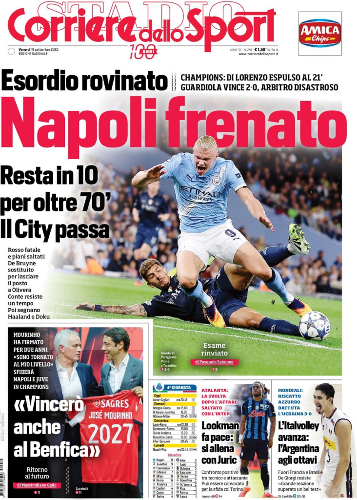 Prime pagine quotidiani sportivi – 19 settembre 2025 28 image 53