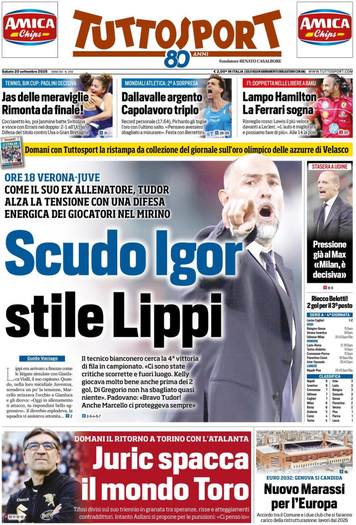 Prime pagine quotidiani sportivi – 20 settembre 2025 29 image 57