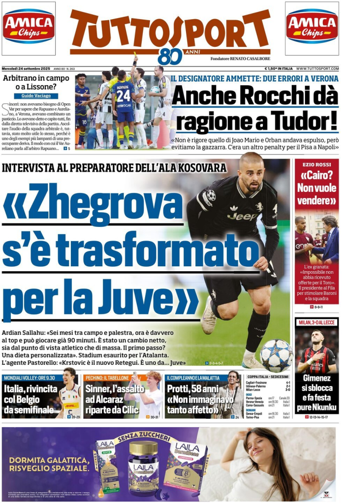 Prime pagine quotidiani sportivi – 24 settembre 2025 29 image 66