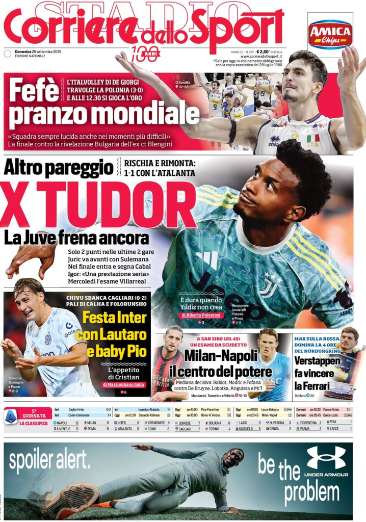 Prime pagine quotidiani sportivi – 28 settembre 2025 28 image 77