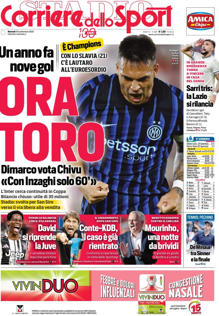 Prime pagine quotidiani sportivi – 30 settembre 2025 28 image 83